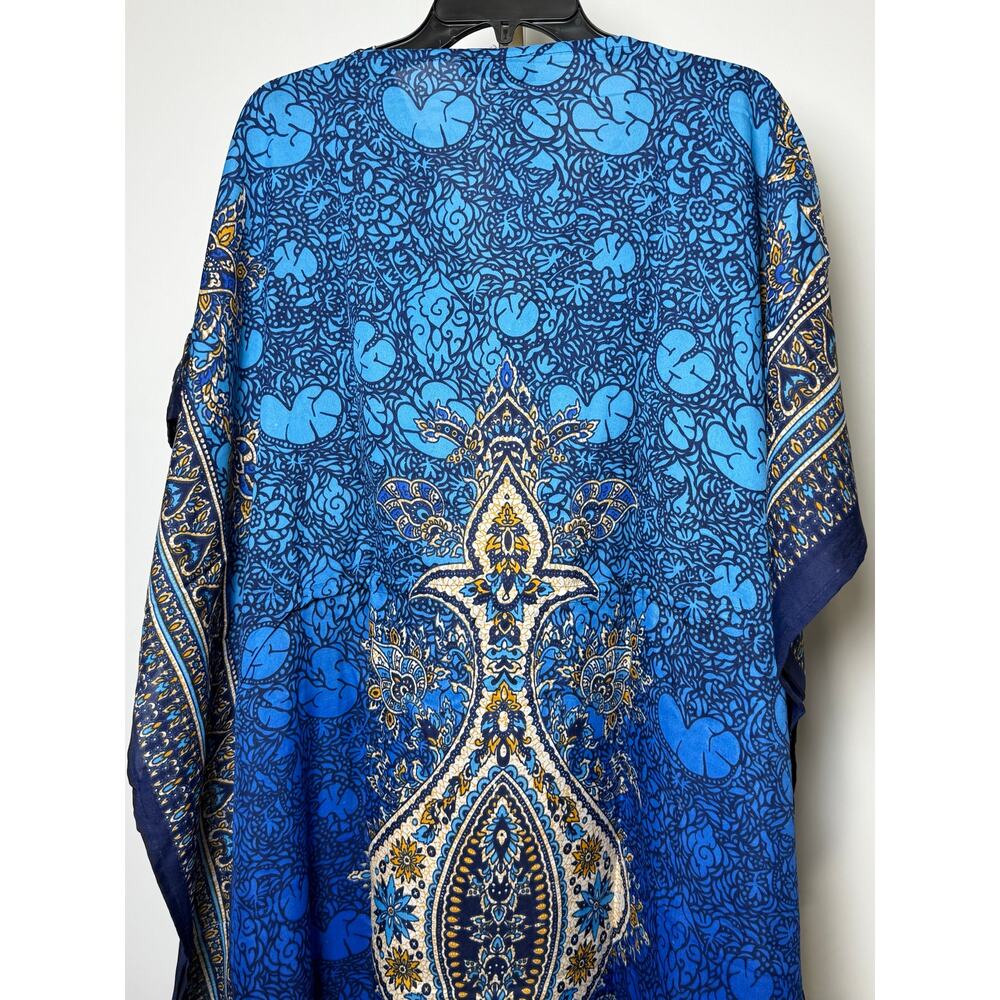 Women's Kaftan Print Kimono Stylish Loungewear, Beach Cover-Up - Picture 4 of 4